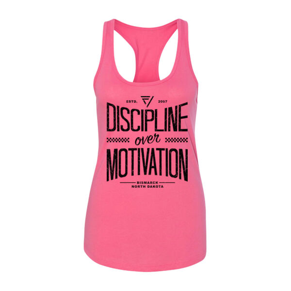 DISCIPLINE OVER MOTIVATION - WOMEN'S FITTED TANK - $F1YAPW$ Thumbnail